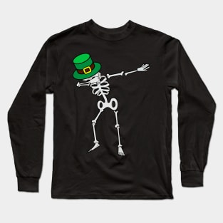 Dabbing Dab Hip Hop Floral Skeleton Long Sleeve T-Shirt